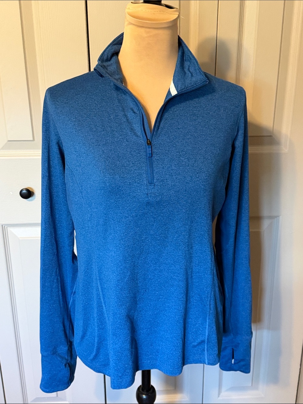 Brooks Running Quarter Zip Run Happy Women's Blue Long Sleeve Pullover Large